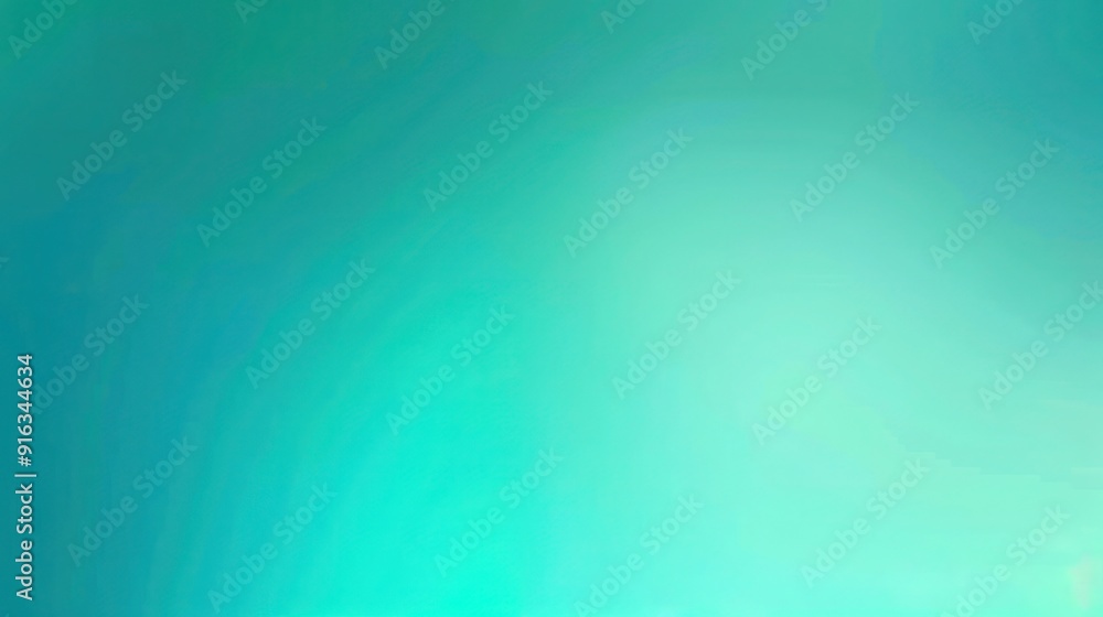Poster abstract background, gradient transitions from rich turquoise to light aqua, minimalist design with 