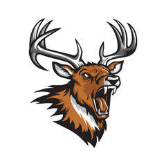 Fototapeta premium deer illustration design logo on white background