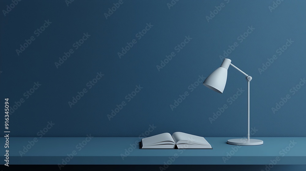 Poster 20. a realistic image of a nighttime study session with a book on white poverty illuminated by a des