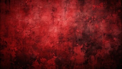 Dark red and black grunge wall texture background with scratches , Halloween, scary, spooky, eerie, creepy, horror, ominous