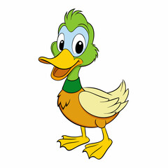 Duck isolated on white background, duck vector illustration, bird on a branch vector art, duck silhouette, bird vector icon, bird on a branch line art, eps, duck on a branch cartoon