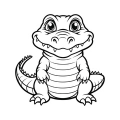 Fototapeta premium crocodile doodle art hand drawn vector illustration