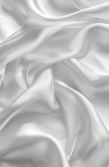 Obraz premium Closeup of rippled white satin fabric silk texture background