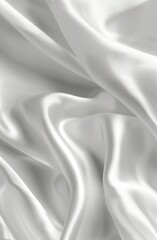 Obraz premium Closeup of rippled white satin fabric silk texture background