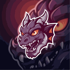 Obraz premium dragon roar design illustration logo
