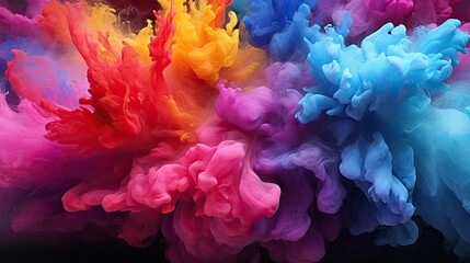 Fototapeta premium Artistic abstract background watercolor mixing with many color in ink texture. 