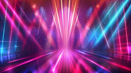 Naklejka premium Futuristic High Speed Light Tail with Night City Background