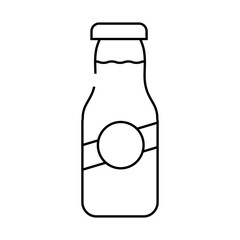 milk bottle line icon vector. milk bottle sign. isolated contour symbol black illustration