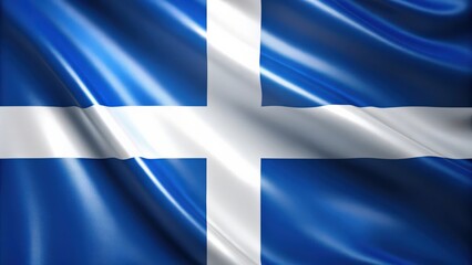 Obraz premium Blue and white flag with a white diagonal cross, Scottish, Scotland, flag, cross, St. Andrew's Cross, blue