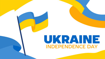 happy ukrainian national day with ukrainian flag