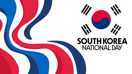 Naklejka premium south korea national day with south korean flag