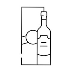 alcoholic drink bottle and package line icon vector. alcoholic drink bottle and package sign. isolated contour symbol black illustration