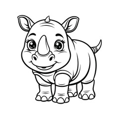 rhino doodle art hand drawn vector illustration