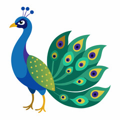 Peacock with feather isolated on white background, peacock vector illustration, bird on a branch vector art, peacock silhouette, bird vector icon, bird on a branch line art, eps, peacock on a branch c