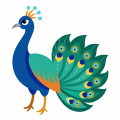 Peacock with feather isolated on white background, peacock vector illustration, bird on a branch vector art, peacock silhouette, bird vector icon, bird on a branch line art, eps, peacock on a branch c