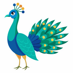 Peacock with feather isolated on white background, peacock vector illustration, bird on a branch vector art, peacock silhouette, bird vector icon, bird on a branch line art, eps, peacock on a branch c