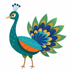 Peacock with feather isolated on white background, peacock vector illustration, bird on a branch vector art, peacock silhouette, bird vector icon, bird on a branch line art, eps, peacock on a branch c