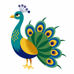 Peacock with feather isolated on white background, peacock vector illustration, bird on a branch vector art, peacock silhouette, bird vector icon, bird on a branch line art, eps, peacock on a branch c