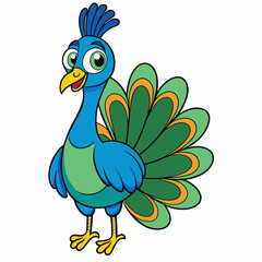 Peacock with feather isolated on white background, peacock vector illustration, bird on a branch vector art, peacock silhouette, bird vector icon, bird on a branch line art, eps, peacock on a branch c