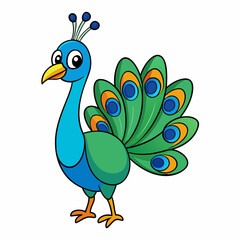 Peacock with feather isolated on white background, peacock vector illustration, bird on a branch vector art, peacock silhouette, bird vector icon, bird on a branch line art, eps, peacock on a branch c