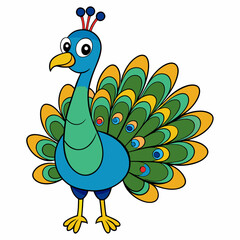 Peacock with feather isolated on white background, peacock vector illustration, bird on a branch vector art, peacock silhouette, bird vector icon, bird on a branch line art, eps, peacock on a branch c