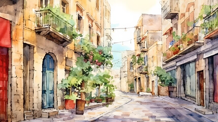 Cultural Streets watercolor style