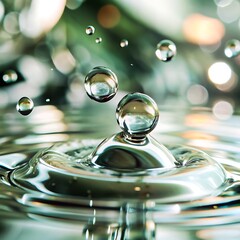 Crystal Clear Water Droplets on a White Background wallpaper in 4k.easy to make transparent.