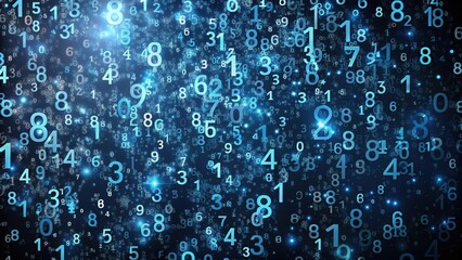 An abstract mathematical pattern with random scattered decimal numbers on a dark background , abstract, mathematical