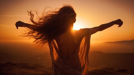 Fototapeta premium Photograph of a radiant woman glowing with health and vitality