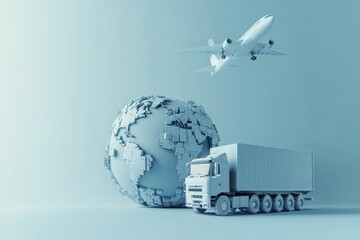 Fototapeta premium Global Transportation and Logistics Concept