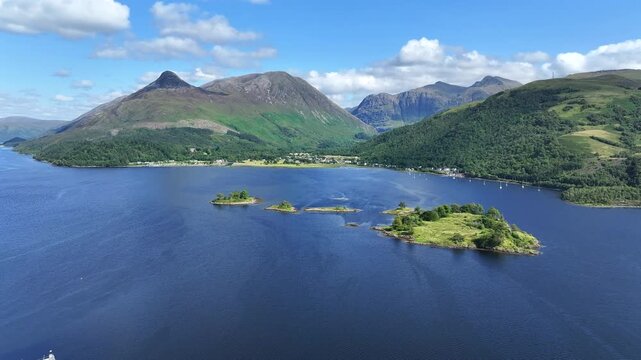 Glencoe Village and Loch Leven Aerial View