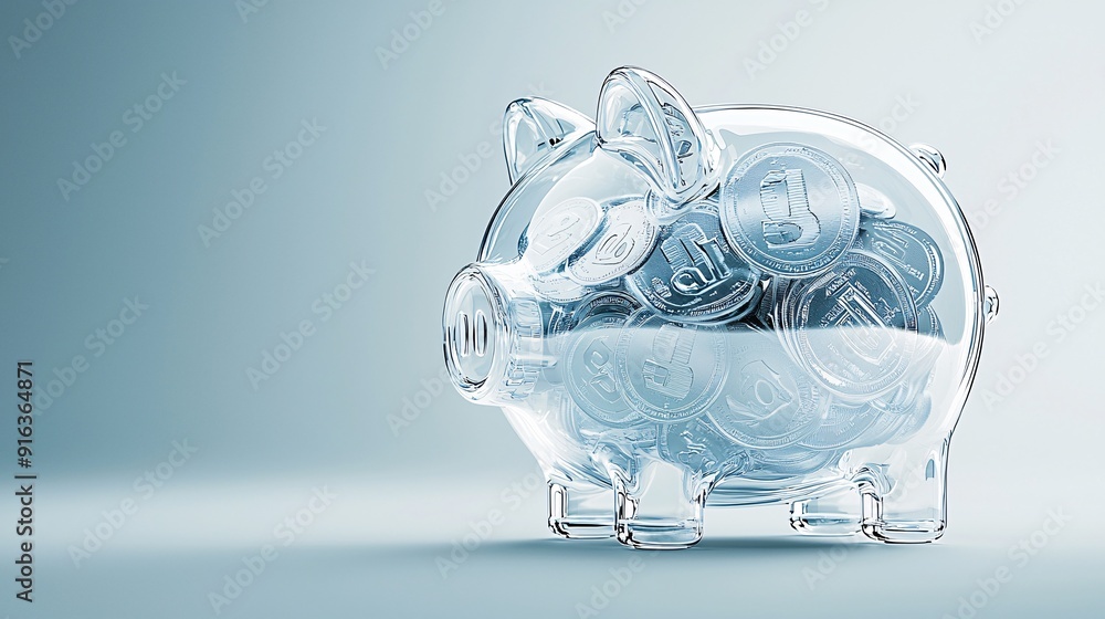 Aufkleber editorial image illustrating the transparency and low risk associated with index funds, using a clea