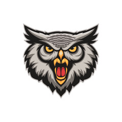 Naklejka premium owl head illustration design logo