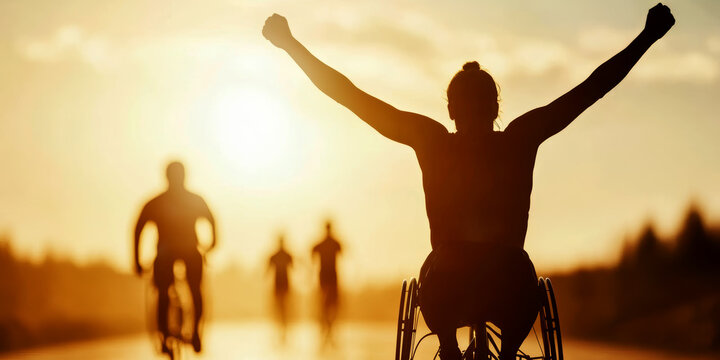 disabled athletes competing in the Paralympics. AI generative.