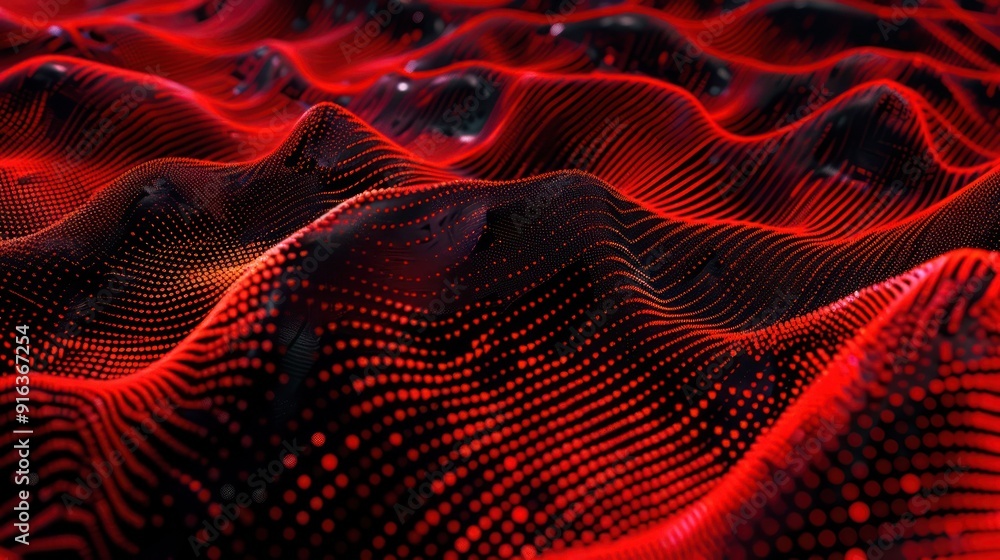Poster abstract background, intricate patterns of high-contrast red and black with a subtle noise texture