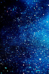 Obraz premium Blue and gold Christmas backgrounds. AI generative.