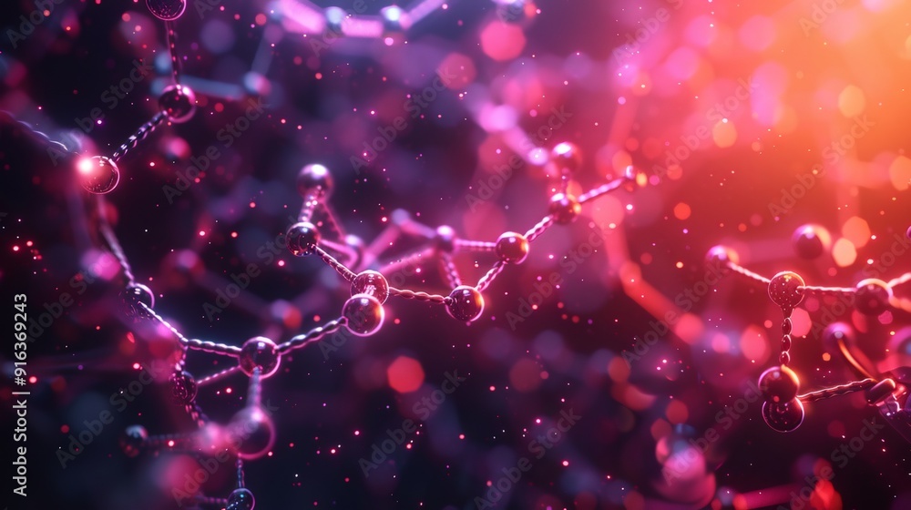 Poster an abstract scientific background floating chemical formulas interconnected neural networks digital 