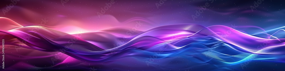 Poster abstract colorful wave pattern on dark background