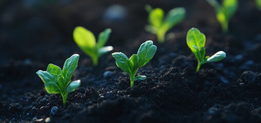 Emerging Green Sapling in Dark Soil: A Symbol of Resilience and the Struggle for Growth Under Challenging Conditions