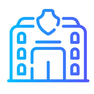 police station Line Gradient Icon