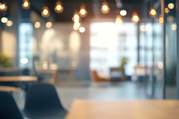 Blur background of modern office for the corporate business team with generative ai