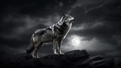 Naklejka premium A Monochrome Scene of Solitude and Strength