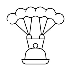 parachute food line icon vector. parachute food sign. isolated contour symbol black illustration