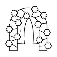 flower arch line icon vector. flower arch sign. isolated contour symbol black illustration