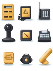 Collection of Cartoon Style Device Icons