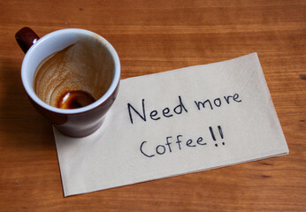 Empty coffee cup with 