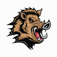 Fototapeta premium wild boar design illustration logo icon