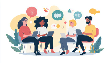 Show a group of diverse individuals engaged in a lively discussion or collaborative project, representing the inspiration that comes from sharing ideas and working together.