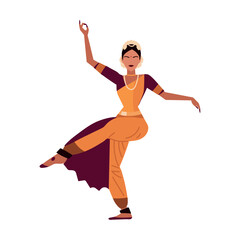 indian woman dancing the bharatanatyam