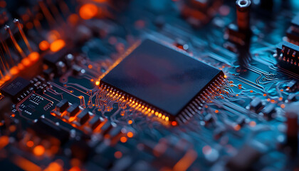 A close-up view with the acronym CSS displayed on a microchip, representing the concept of Cascading Style Sheets design